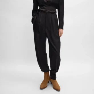 Pantalones de esmoquin en gabardina de lana