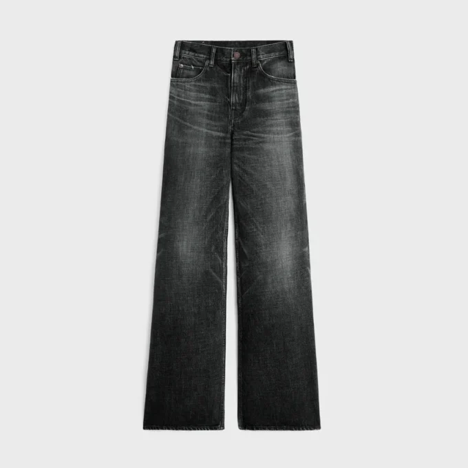 Pantalones de mezclilla acampanados estilo surf en denim lavado Black Ice Pantalones de mezclilla acampanados estilo surf en denim lavado Black Ice