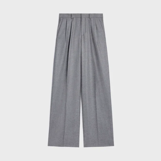 Pantalones plisados de franela de cachemira