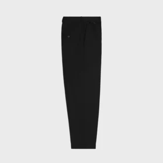 Pantalones plisados de gabardina de lana