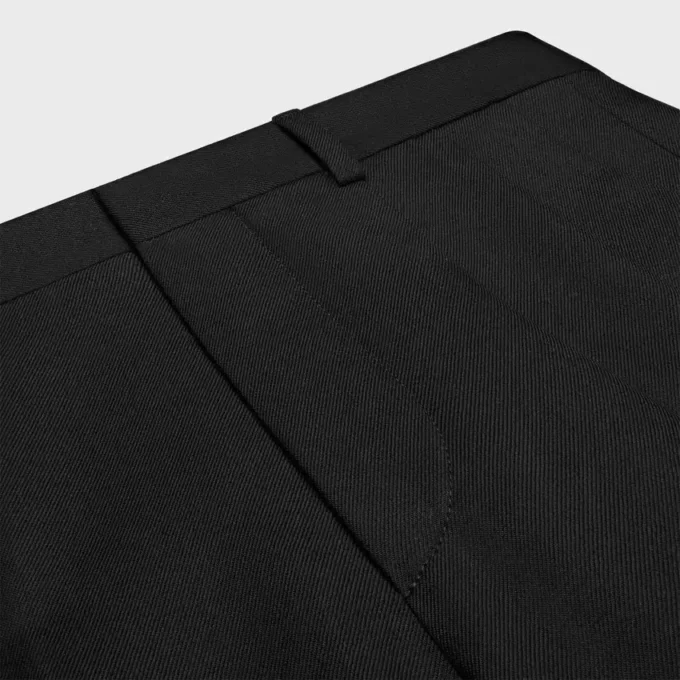 Pantalones plisados de gabardina de lana ligera Pantalones plisados de gabardina de lana ligera