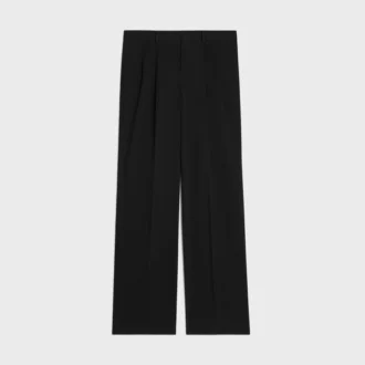 Pantalones plisados de lona de algodón