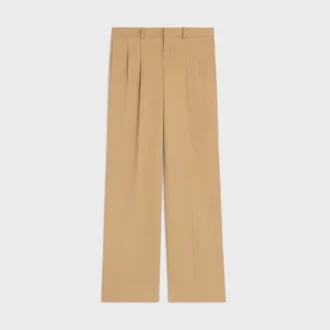 Pantalones plisados de lona de algodón