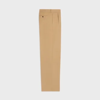 Pantalones plisados de lona de algodón