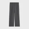 Pantalones plisados de lona de cachemira Pantalones plisados de lona de cachemira