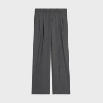Pantalones plisados de lona de cachemira