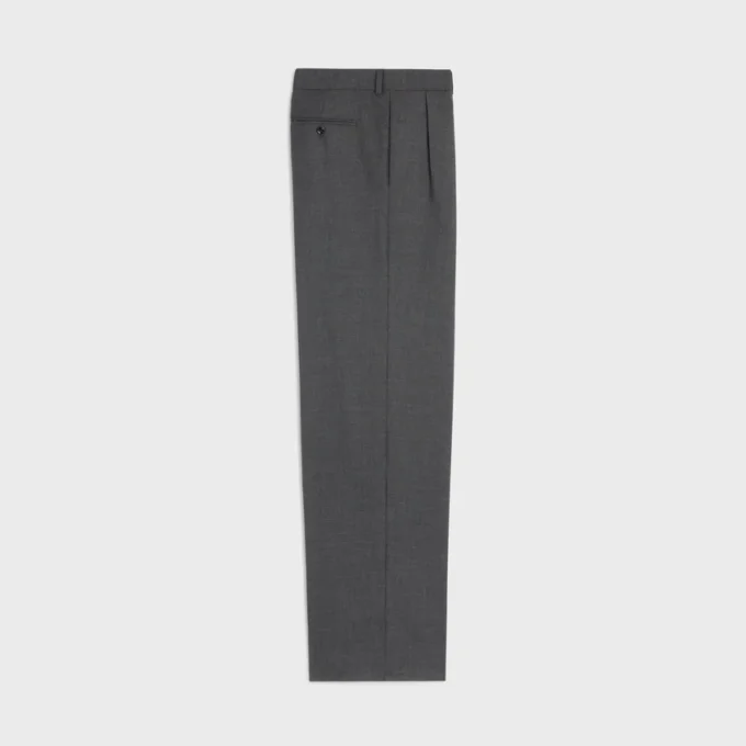 Pantalones plisados de lona de cachemira Pantalones plisados de lona de cachemira