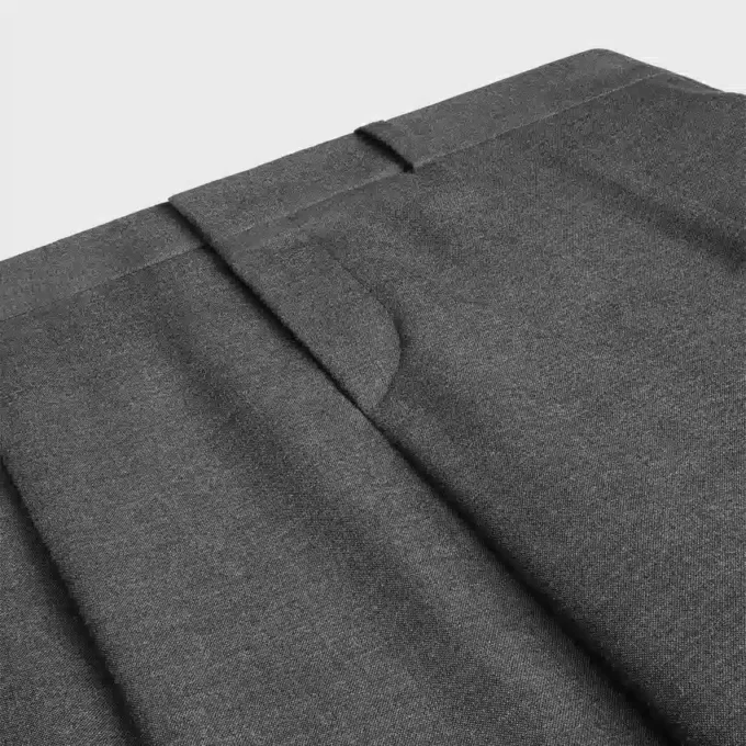 Pantalones plisados de lona de cachemira Pantalones plisados de lona de cachemira