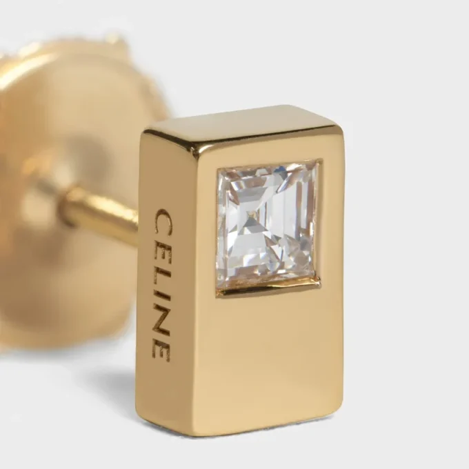 Pendientes CELINE Sentimental Double Square en oro amarillo y diamantes Pendientes CELINE Sentimental Double Square en oro amarillo y diamantes