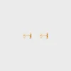 Pendientes de botón Triomphe con strass y latón con acabado dorado Pendientes de botón Triomphe con strass y latón con acabado dorado