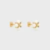 Pendientes Les Perles CELINE con strass, perlas de resina y latón con acabado dorado Pendientes Les Perles CELINE con strass, perlas de resina y latón con acabado dorado