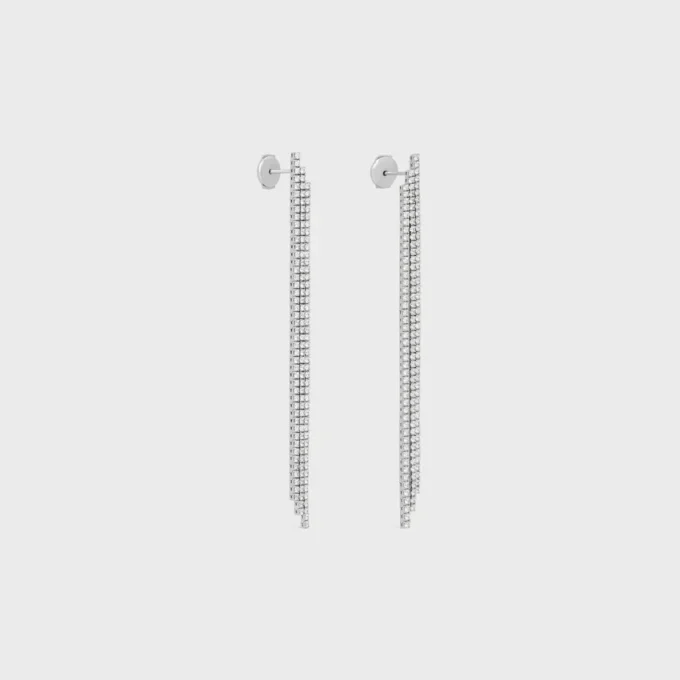 Pendientes Tennis Cocktail en oro blanco y diamantes Pendientes Tennis Cocktail en oro blanco y diamantes