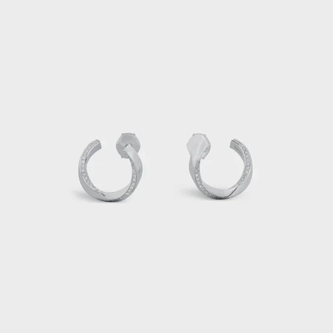 Pendientes Torsion en oro blanco y diamantes Pendientes Torsion en oro blanco y diamantes