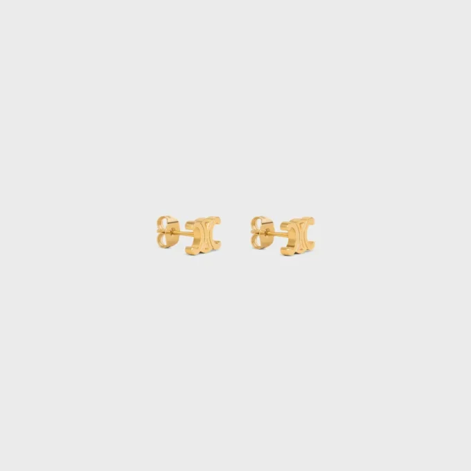 Pendientes Triomphe de latón con acabado dorado Pendientes Triomphe de latón con acabado dorado