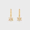 Pendientes Triomphe Solitaire Sparkle en strass y latón con acabado dorado Pendientes Triomphe Solitaire Sparkle en strass y latón con acabado dorado
