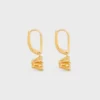 Pendientes Triomphe Solitaire Sparkle en strass y latón con acabado dorado Pendientes Triomphe Solitaire Sparkle en strass y latón con acabado dorado