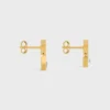 Pendientes Triomphe Twinkle en strass y latón con acabado dorado