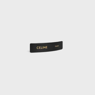 Pinza para el cabello CELINE Paris en piel de cordero, latón con acabado dorado y acero