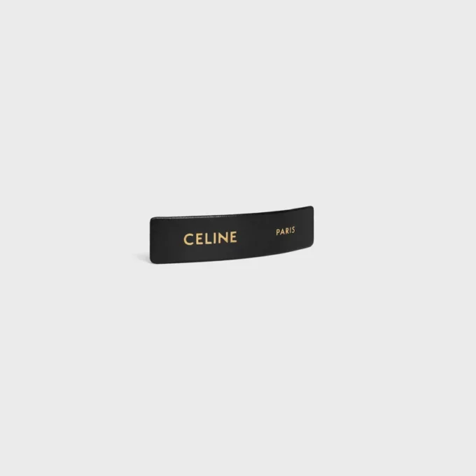 Pinza para el cabello CELINE Paris en piel de cordero, latón con acabado dorado y acero Pinza para el cabello CELINE Paris en piel de cordero, latón con acabado dorado y acero