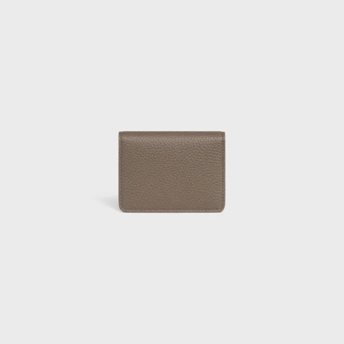 Portatarjetas plegable en piel de becerro granulada Portatarjetas plegable en piel de becerro granulada