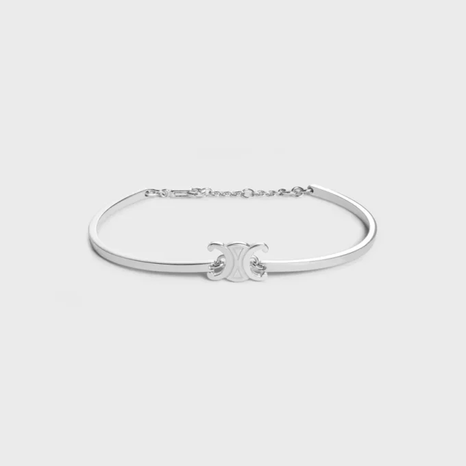 Pulsera articulada Triomphe en latón con acabado de rodio Pulsera articulada Triomphe en latón con acabado de rodio