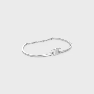 Pulsera articulada Triomphe en latón con acabado de rodio