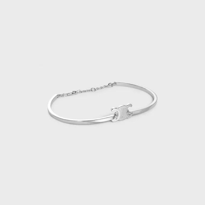 Pulsera articulada Triomphe en latón con acabado de rodio Pulsera articulada Triomphe en latón con acabado de rodio
