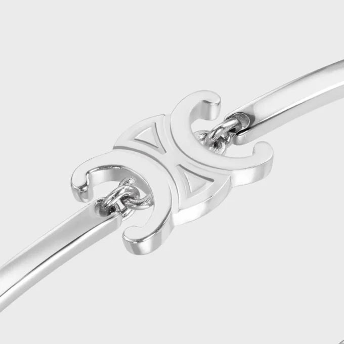 Pulsera articulada Triomphe en latón con acabado de rodio Pulsera articulada Triomphe en latón con acabado de rodio