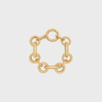 Pulsera gruesa CELINE Charms Heritage en latón con acabado dorado