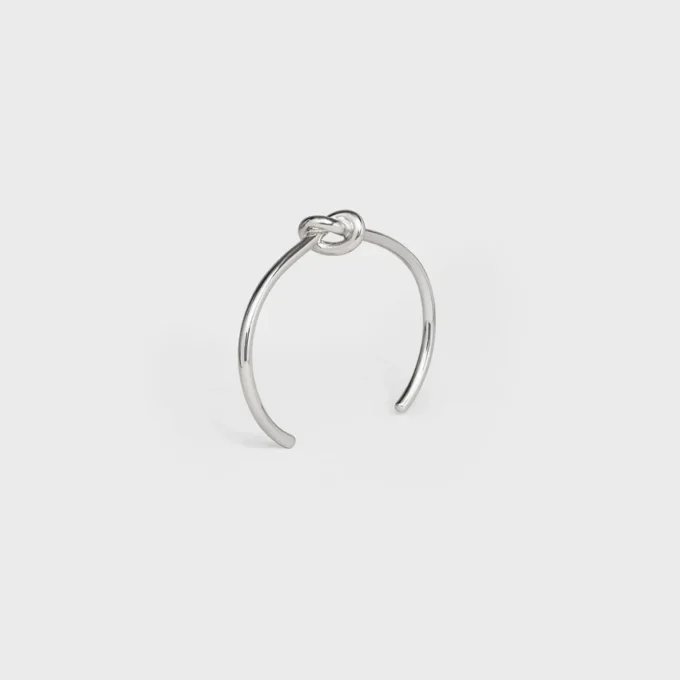 Pulsera Knot extrafina en latón con acabado de rodio Pulsera Knot extrafina en latón con acabado de rodio