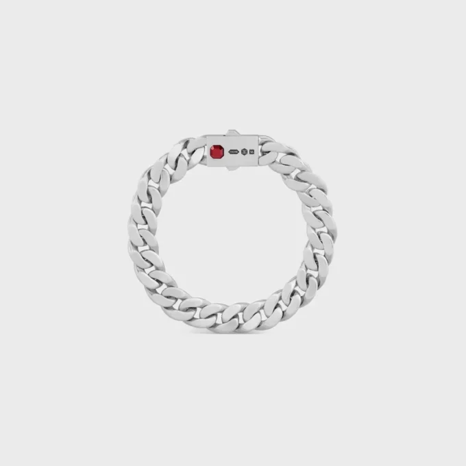 Pulsera Les Poincons CELINE en plata de ley y granate Pulsera Les Poincons CELINE en plata de ley y granate