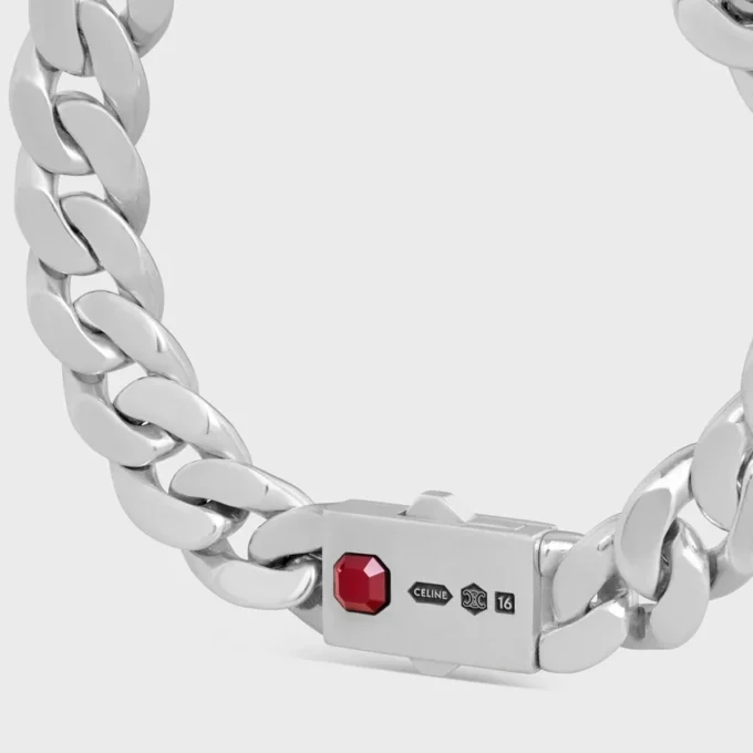 Pulsera Les Poincons CELINE en plata de ley y granate Pulsera Les Poincons CELINE en plata de ley y granate
