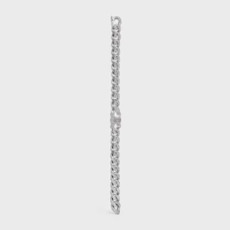 Pulsera Triomphe Gourmette de latón con acabado de rodio