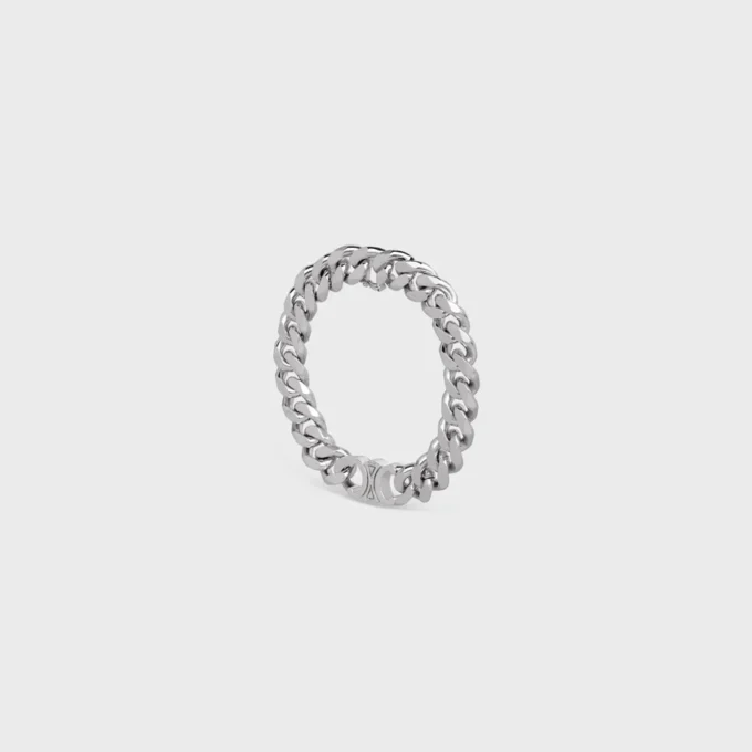 Pulsera Triomphe Gourmette de latón con acabado de rodio