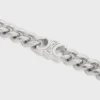Pulsera Triomphe Small Gourmette de latón con acabado de rodio