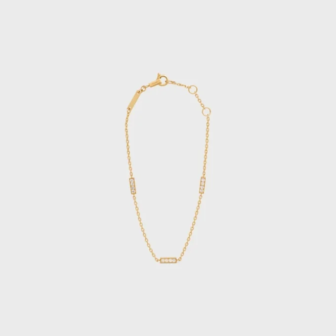 Pulsera triple de la línea CELINE en oro amarillo y diamantes Pulsera triple de la línea CELINE en oro amarillo y diamantes