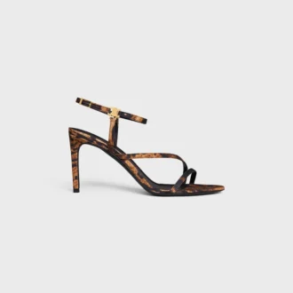 Sandalias CELINE Ava en tejido grosgrain con estampado de leopardo