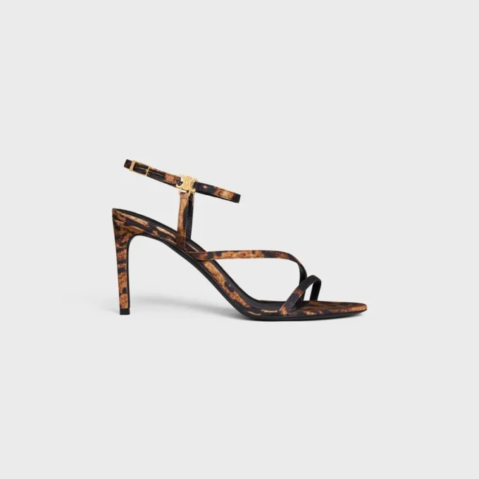 Sandalias CELINE Ava en tejido grosgrain con estampado de leopardo Sandalias CELINE Ava en tejido grosgrain con estampado de leopardo