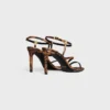 Sandalias CELINE Ava en tejido grosgrain con estampado de leopardo Sandalias CELINE Ava en tejido grosgrain con estampado de leopardo