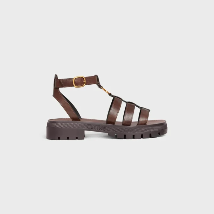 Sandalias CELINE Clea Triomphe en piel de becerro – Curtido vegetal