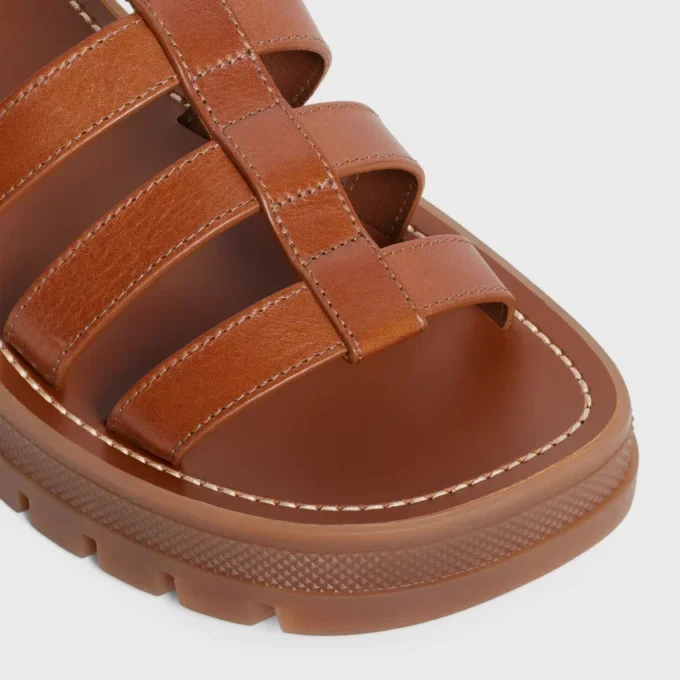 Sandalias CELINE Clea Triomphe en piel de becerro – Curtido vegetal