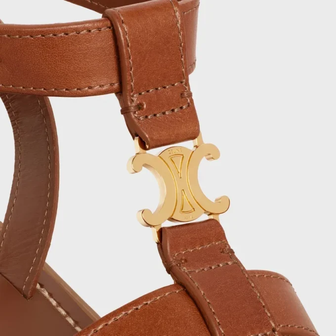 Sandalias CELINE Clea Triomphe en piel de becerro – Curtido vegetal