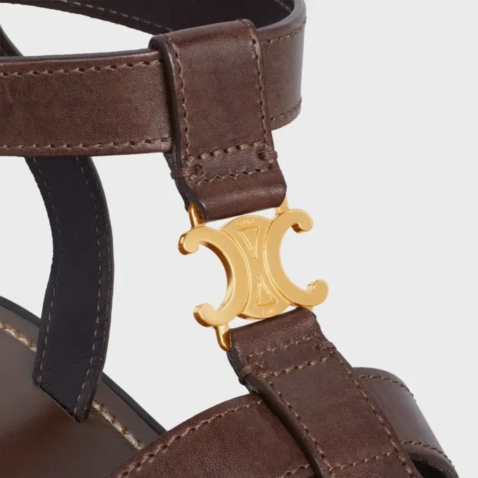 Sandalias CELINE Clea Triomphe en piel de becerro – Curtido vegetal