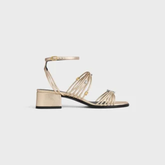 Sandalias de tacón CléMence en piel de cordero laminada