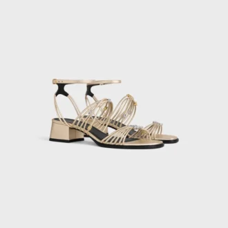 Sandalias de tacón CléMence en piel de cordero laminada