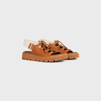 Sandalias gruesas CELINE Billie en piel de becerro y tejido