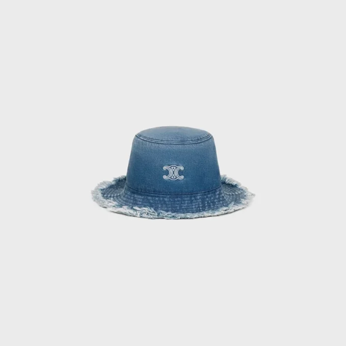 Sombrero tipo pescador Triomphe en denim de algodón Sombrero tipo pescador Triomphe en denim de algodón