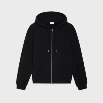 Sudadera con capucha y cremallera de felpa de algodón