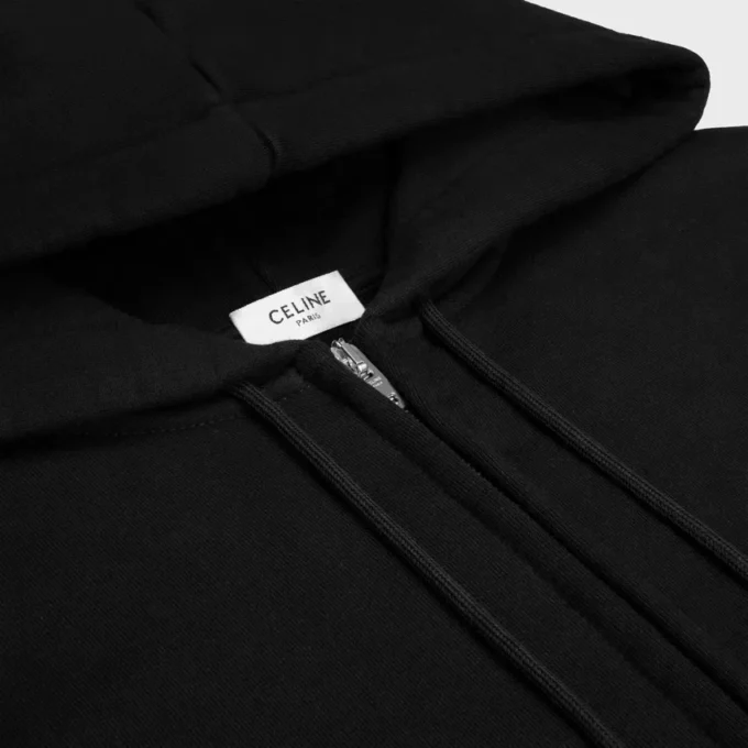 Sudadera con capucha y cremallera de felpa de algodón