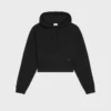Sudadera corta con capucha de felpa de algodón Sudadera corta con capucha de felpa de algodón